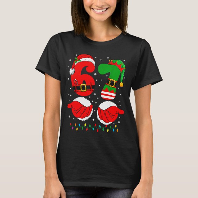 Funny 67 Christmas 6 7 Meme Six Seven For Boys Tea T-Shirt (Front)