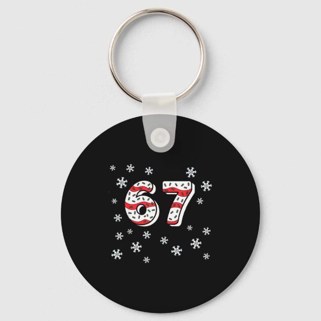 Funny 67 Christmas Cakes 67 Funny Kid 67 Christmas Keychain (Front)