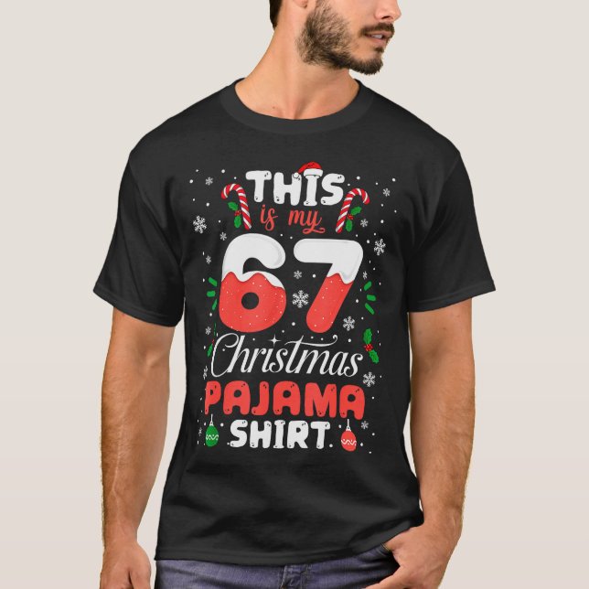 Funny 67 Christmas Pajamas Shirt Six Seven Meme Br (Front)
