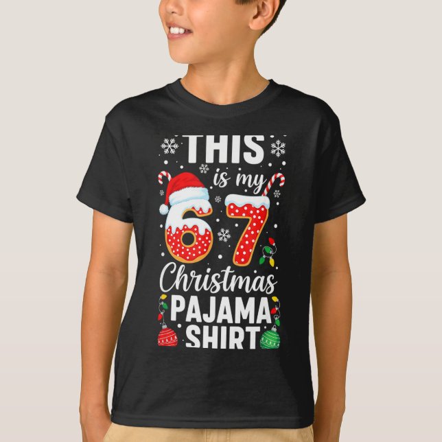 Funny 67 Christmas Pajamas Shirt Six Seven Meme Br (Front)