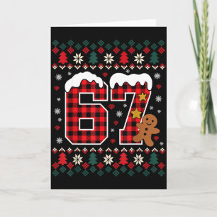 Funny 67 Christmas Pajamas Shirt Six Seven Meme Br Card
