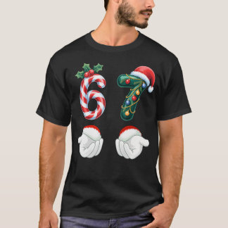Funny 67 Christmas s Six Seven Meme 6 7 Elf Santa T-Shirt