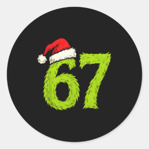 Funny 67 Christmas Six Seven Meme 6 7 Teens Boys G Classic Round Sticker
