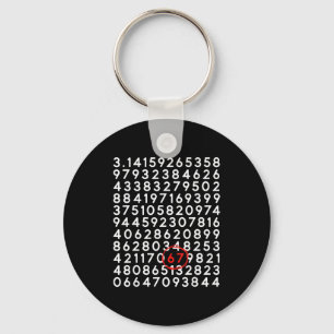 Funny 67 day 3.14 number six seven meme math keychain