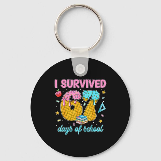 Funny 67 Days Of School Meme Teacher Student Tee  Keychain (Front)