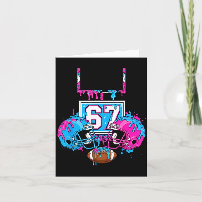 Funny 67 Football Ice Cream Drip 67th Srts Men &am Card (Front)