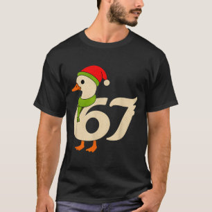 Funny 67 Goose Christmas 6 7 Meme Duck Santa Hat F T-Shirt