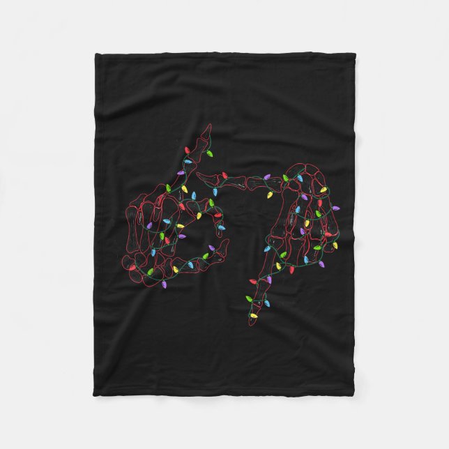 Funny 67 Hand Six Seven Meme Brainrot Christmas Xm Fleece Blanket (Front)