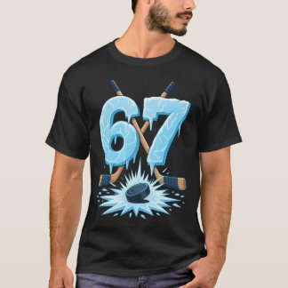 Funny 67 Hockey Six Seven Ice Drip Lover Meme T-Shirt
