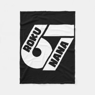Funny 67 Japanese Meme Roku Nana Graphic Design  Fleece Blanket