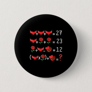Funny 67 Math Teacher Valentine Math Teacher Women Button