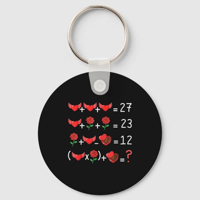 Funny 67 Math Teacher Valentine Math Teacher Women Keychain (Front)