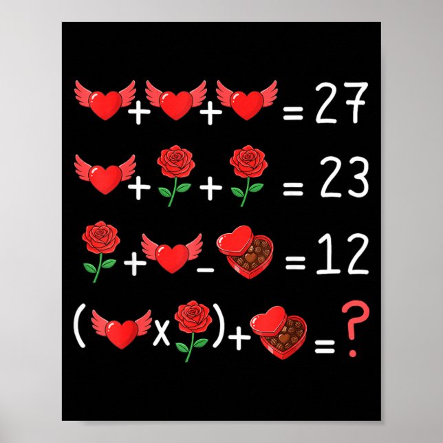 Funny 67 Math Teacher Valentine Math Teacher Women Poster (Front)