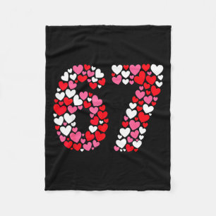 Funny 67 Meme 6 7 Gen Alpha Slang For Valentine’s Fleece Blanket