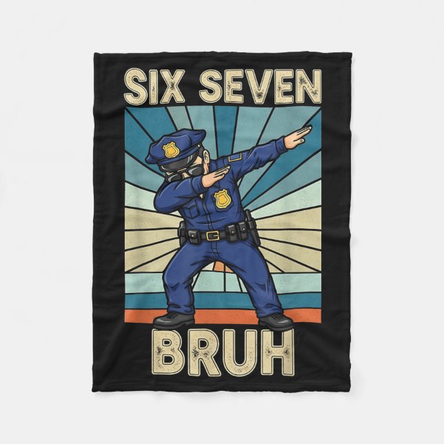 Funny 67 Meme 6 7 Six Seven Liceman Lice Officer R Fleece Blanket (Front)
