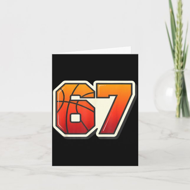 Funny 67 Meme Basketball Ice Cream Drip Six Seven  Card (Front)