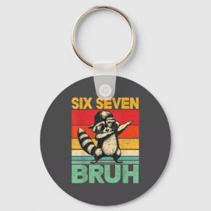 Funny 67 Meme Boys Kids 6 7 Dabbing Six Seven Bruh Keychain