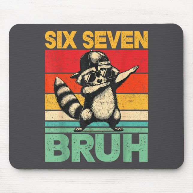 Funny 67 Meme Boys Kids 6 7 Dabbing Six Seven Bruh Mouse Pad (Front)