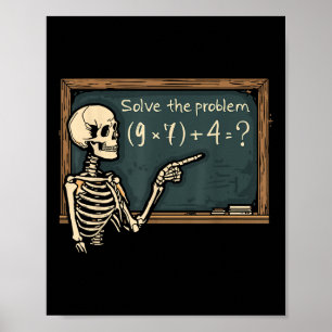 Funny 67 Meme Brainrot Joke Halloween Skeleton Mat Poster
