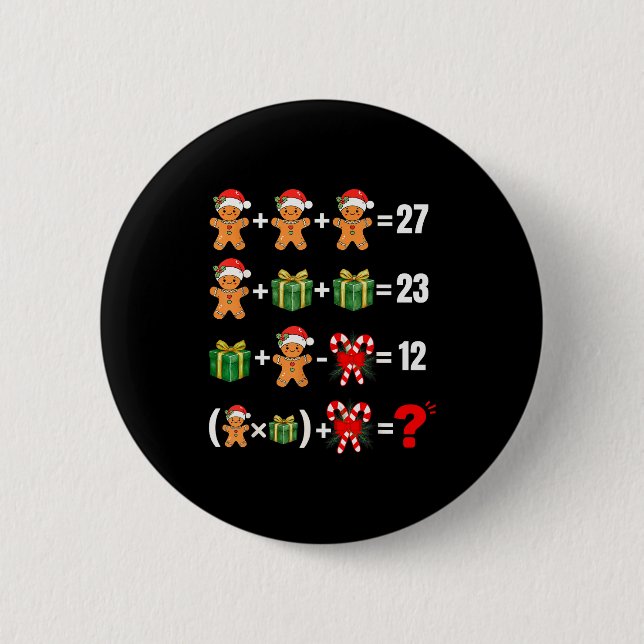 Funny 67 Meme Candy Merry Santa Math Teacher Chris Button (Front)