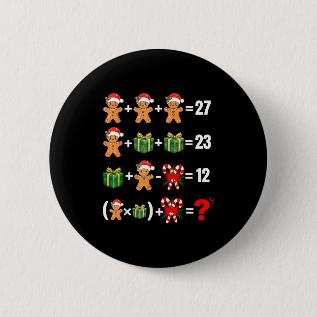 Funny 67 Meme Candy Merry Santa Math Teacher Chris Button (Front)