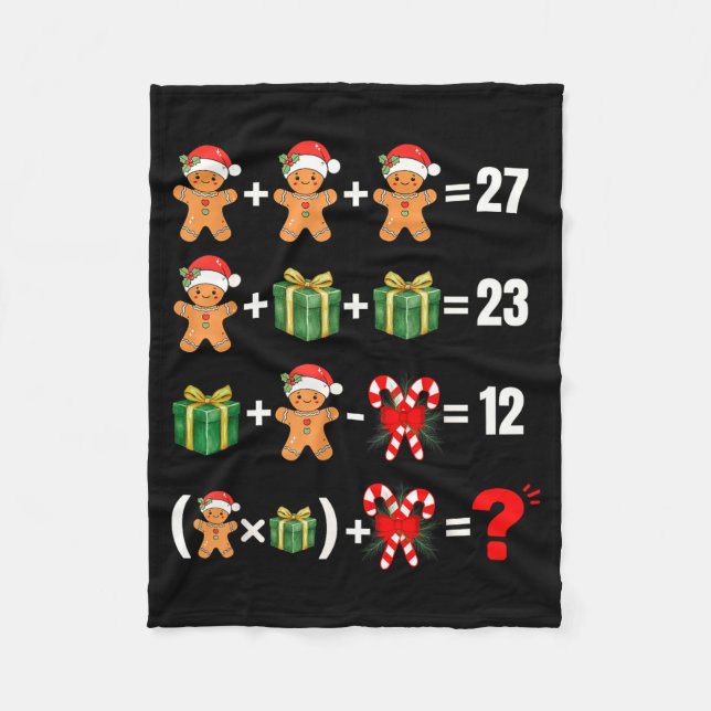 Funny 67 Meme Candy Merry Santa Math Teacher Chris Fleece Blanket (Front)