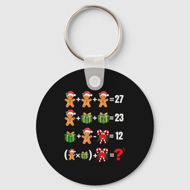 Funny 67 Meme Candy Merry Santa Math Teacher Chris Keychain (Front)
