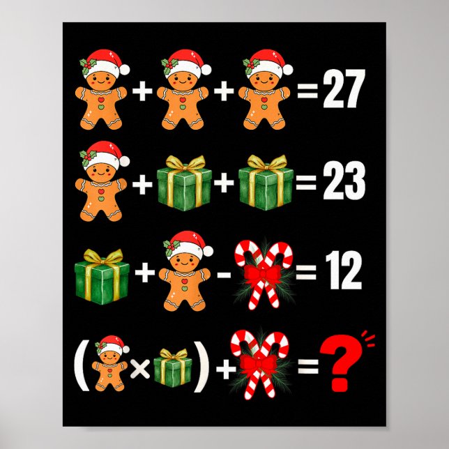 Funny 67 Meme Candy Merry Santa Math Teacher Chris Poster (Front)