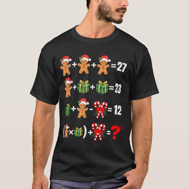 Funny 67 Meme Candy Merry Santa Math Teacher Chris T-Shirt (Front)