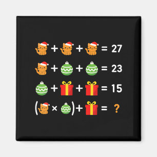 Funny 67 Meme Cat Santa Hat Math Teacher Christmas Magnet