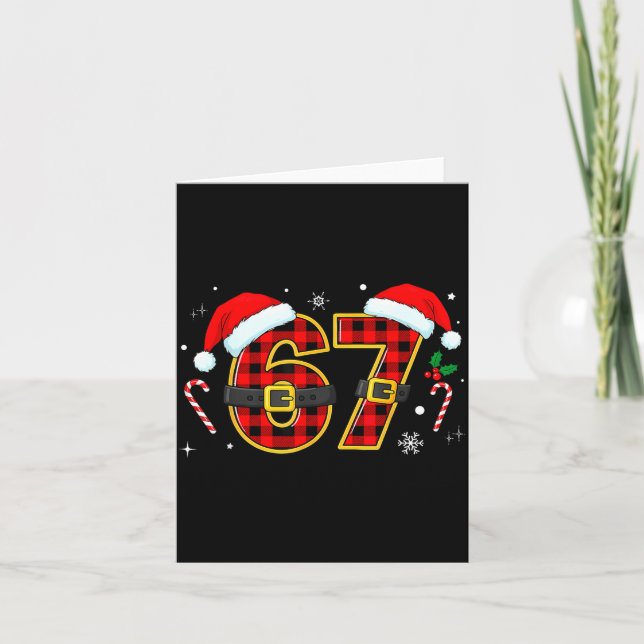 Funny 67 Meme Chrismtas Xmas Pajama Men Women Kids Card (Front)