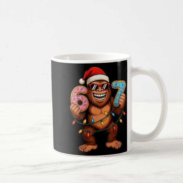 Funny 67 Meme Christmas Bigfoot For Kids Teens  Coffee Mug (Right)