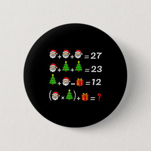 Funny 67 Meme Christmas Math Teacher Santa Six Sev Button