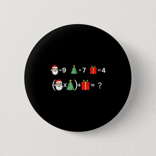 Funny 67 Meme Christmas Math Teacher Santa Six Sev Button (Front)