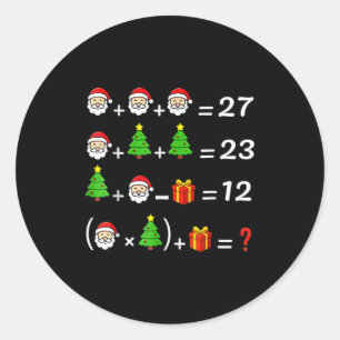 Funny 67 Meme Christmas Math Teacher Santa Six Sev Classic Round Sticker