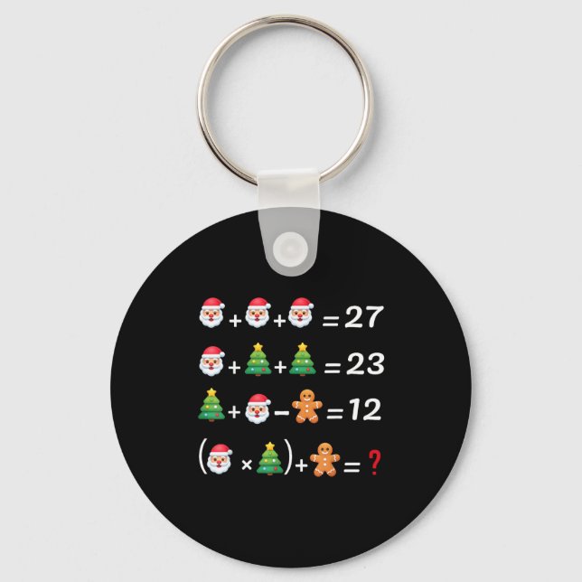Funny 67 Meme Christmas Math Teacher Santa Six Sev Keychain (Front)