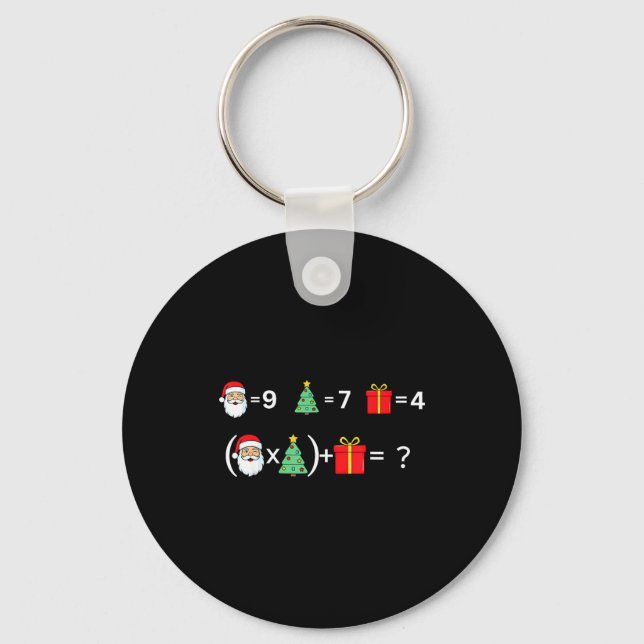 Funny 67 Meme Christmas Math Teacher Santa Six Sev Keychain (Front)