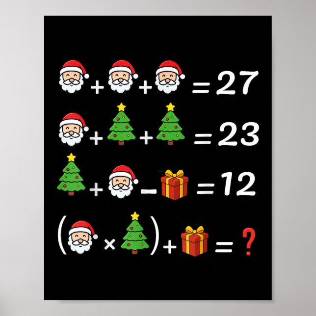 Funny 67 Meme Christmas Math Teacher Santa Six Sev Poster (Front)