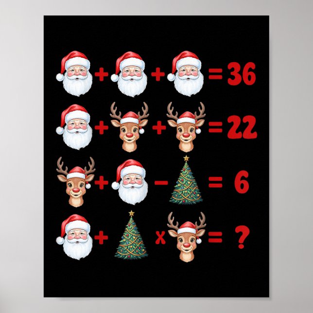 Funny 67 Meme Christmas Math Teacher Santa Six Sev Poster (Front)
