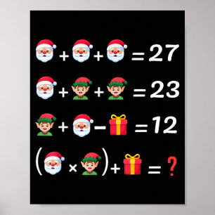 Funny 67 Meme Christmas Math Teacher Santa Six Sev Poster
