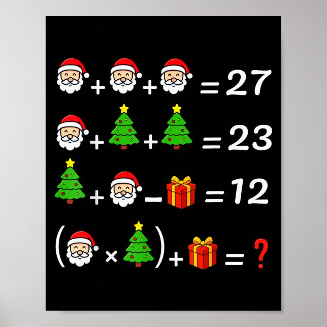Funny 67 Meme Christmas Math Teacher Santa Six Sev Poster (Front)