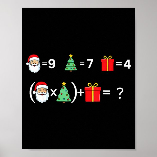 Funny 67 Meme Christmas Math Teacher Santa Six Sev Poster (Front)