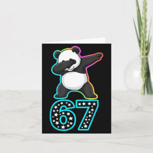 Funny 67 Meme Dabbing Panda Rainbow Gen Z Six Seve Card