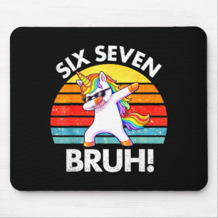 Funny 67 Meme Dabbing Unicorn Six Seven 6 7 Kids  Mouse Pad