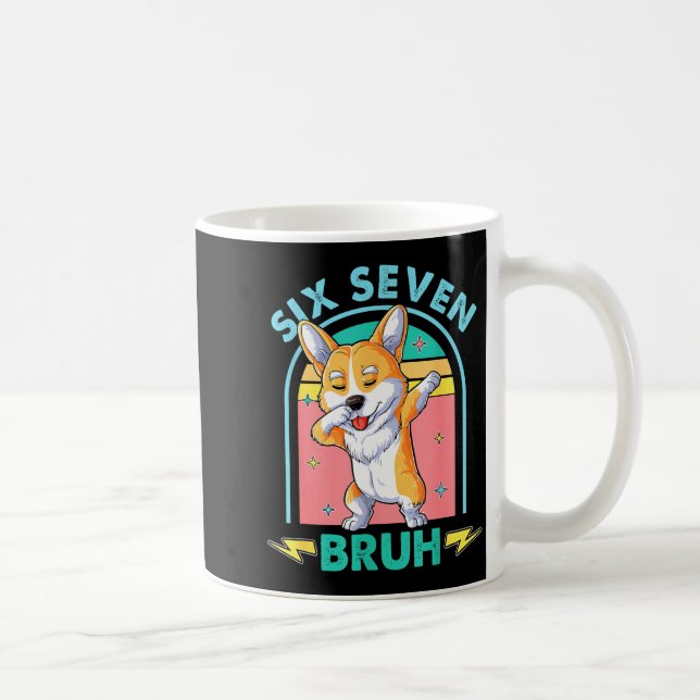 Funny 67 Meme Dog Six Seven Bruh Kids Boys Tee  Coffee Mug (Right)