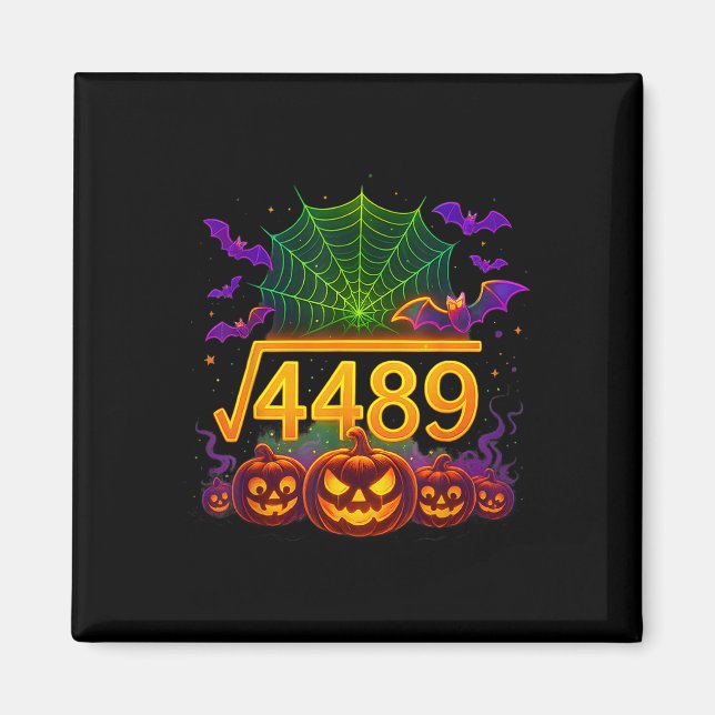Funny 67 Meme Math Teacher 6 7 Halloween Square Ro Magnet (Front)