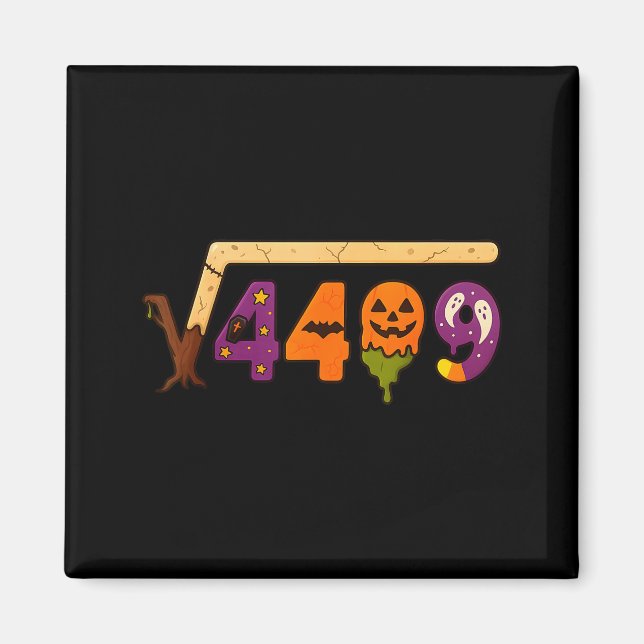 Funny 67 Meme Math Teacher 6 7 Halloween Square Ro Magnet (Front)