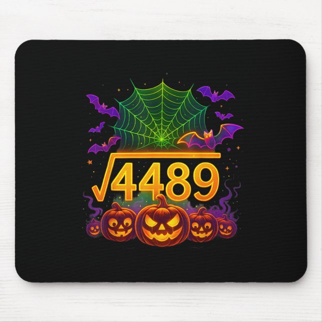 Funny 67 Meme Math Teacher 6 7 Halloween Square Ro Mouse Pad (Front)
