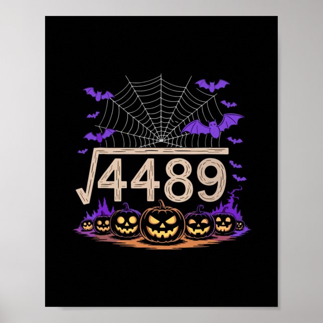Funny 67 Meme Math Teacher 6 7 Halloween Square Ro Poster (Front)