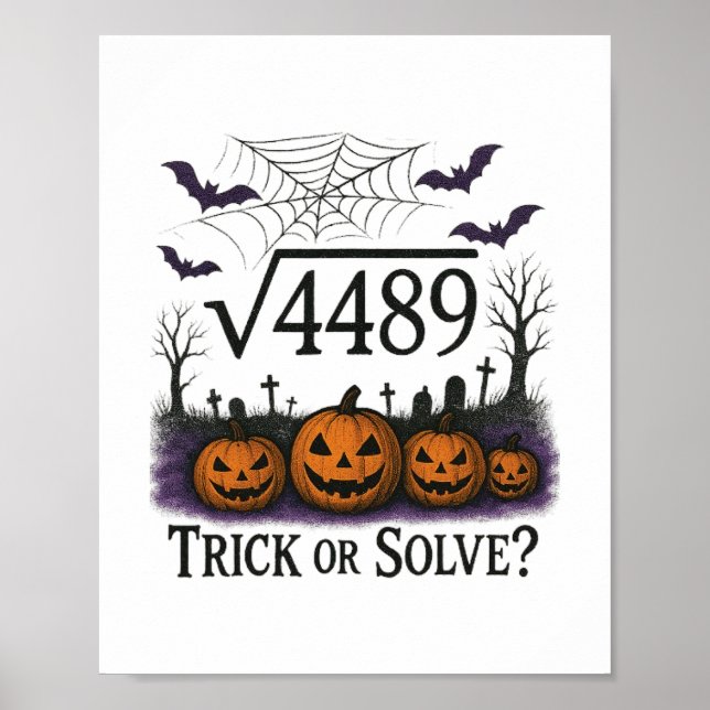 Funny 67 Meme Math Teacher 6 7 Halloween Square Ro Poster (Front)
